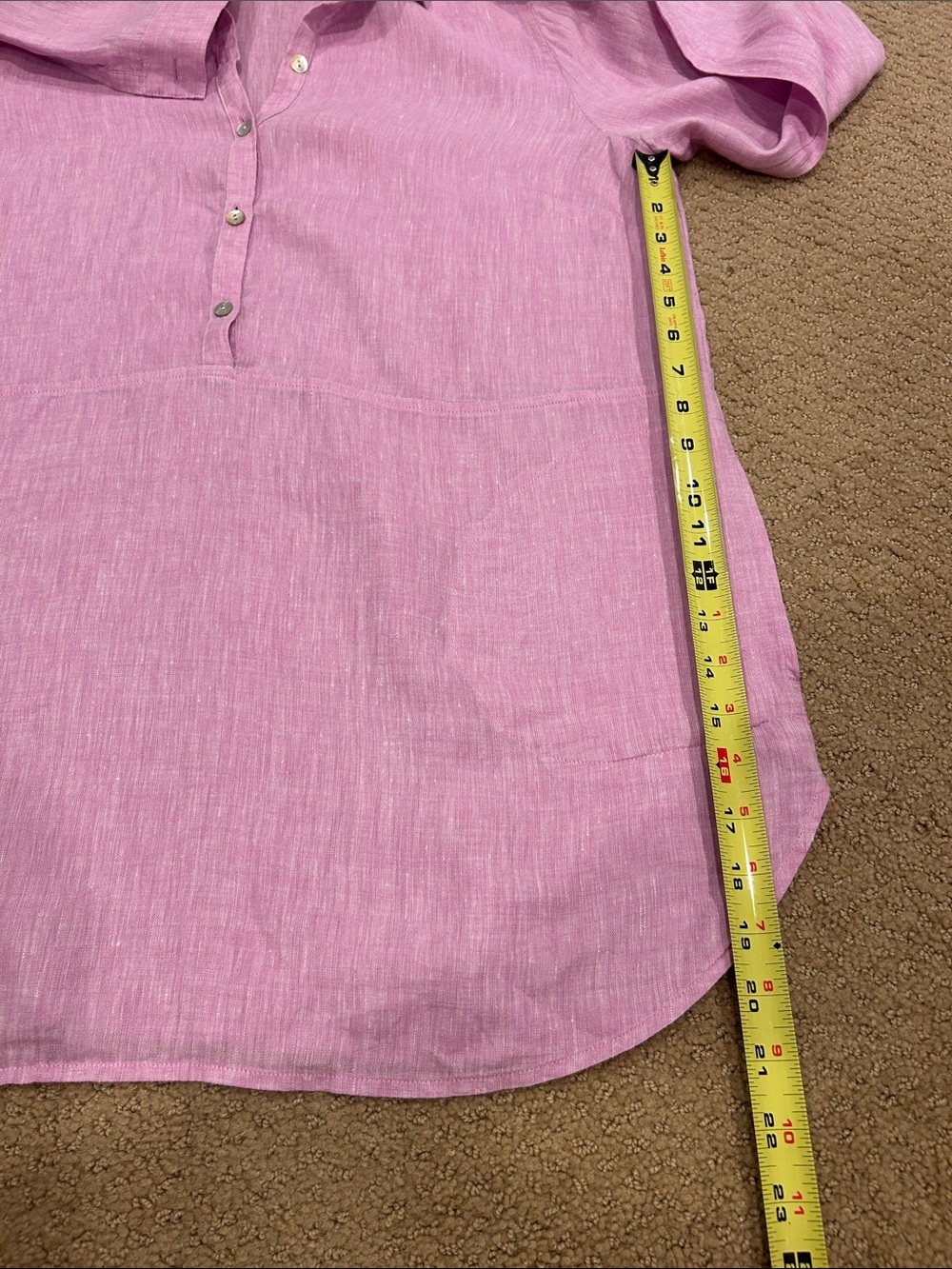 J. Jill Long-Sleeve Button-Front Linen Tunic in Lilac - Picture 12 of 15
